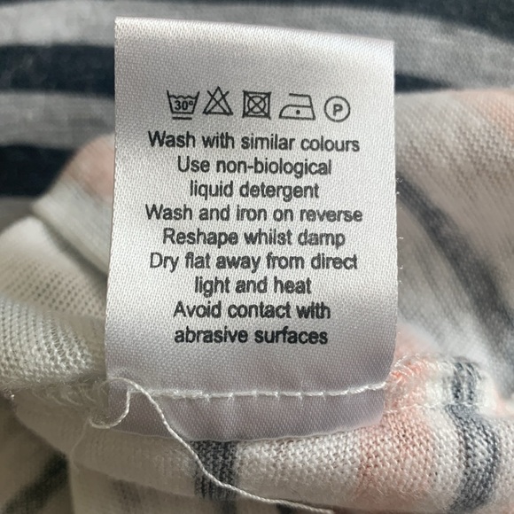 Jigsaw pink and blue striped linen top size medium - Picture 6 of 7